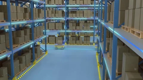 Intelligent warehouse mobile multi-robots Stock Footage 270207933