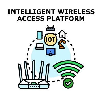 Intelligent wireless access platform managing smart devices connection Stock Illustration