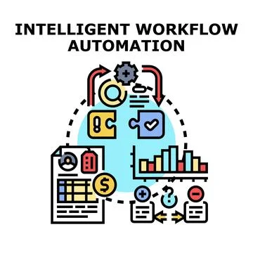 Intelligent workflow automation system optimizing business efficiency process Illustration