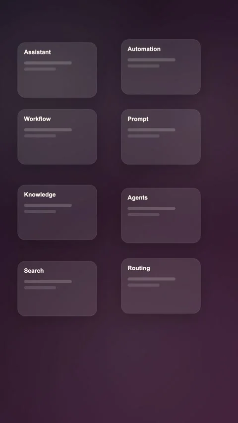 Intelligent Workflow Hub Premium Gradient SaaS Interface Vertical Animation Stock Footage 345154523