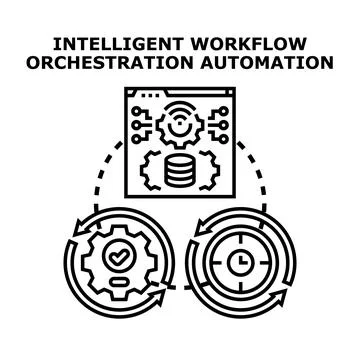Intelligent workflow orchestration automation concept Illustrazione stock
