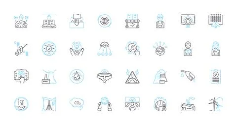Intelligent Workplace linear icons set. Smart, Productive, Efficient, Agile Stock Illustration