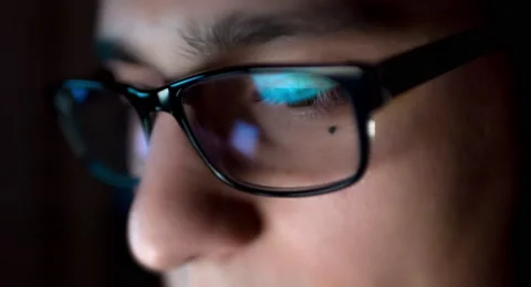 Intelligent Young Man Glasses Working On Computer Screen Hacking Typing Hacker Stock Footage