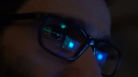 Intelligent Young Man Glasses Working On Computer Screen Hacking Typing Hacker Stock Footage 252605881
