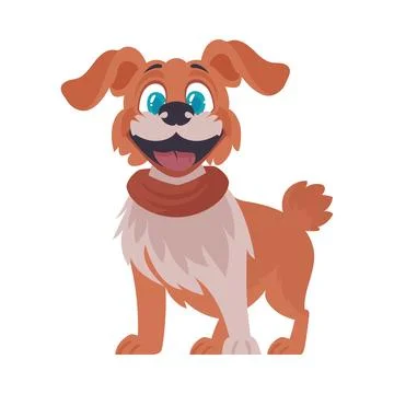 Intelligentbeat getting to be flushed canine. Canine grinning. Cartoon style, Stock Illustration