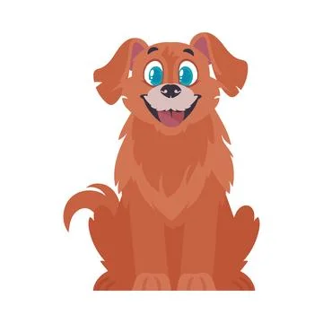 Intelligentbeat getting to be flushed canine. Canine grinning. Cartoon style, Stock Illustration