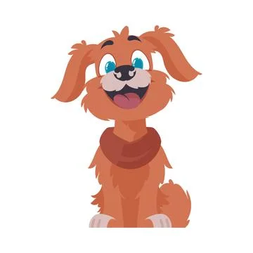 Intelligentbeat getting to be flushed canine. Canine grinning. Cartoon style, Stock Illustration