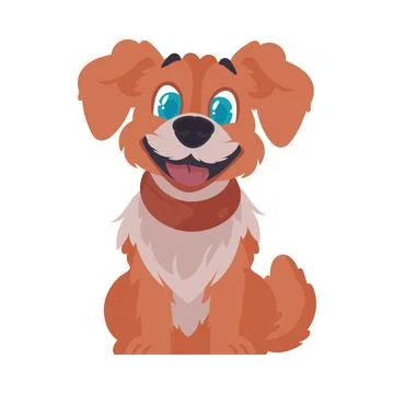 Intelligentbeat getting to be flushed canine. Canine grinning. Cartoon style, Stock Illustration
