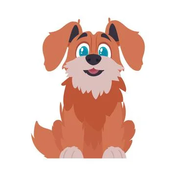 Intelligentbeat getting to be flushed canine. Canine grinning. Cartoon style, Stock Illustration