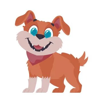 Intelligentbeat getting to be flushed canine. Canine grinning. Cartoon style, Stock Illustration