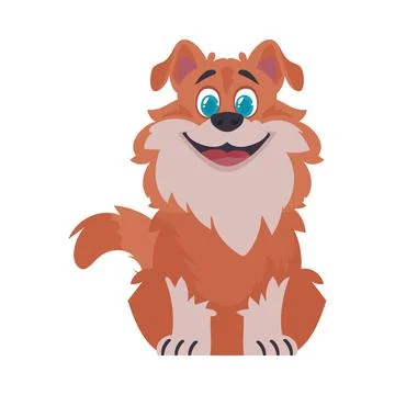 Intelligentbeat getting to be flushed canine. Canine grinning. Cartoon style, Stock Illustration