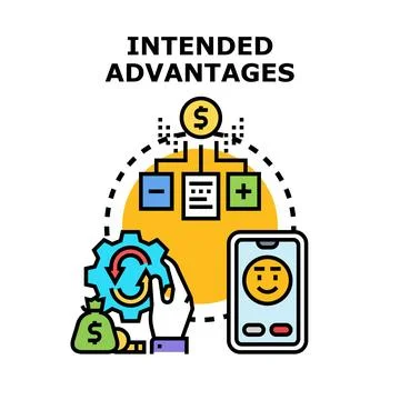 Intended advantages optimizing business strategy and process evolution Stock Illustration