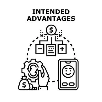 Intended advantages optimizing business strategy and process evolution Stock Illustration
