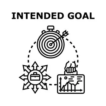 Intended goal concept vector illustration achieving success Stock Illustration