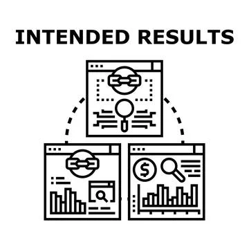 Intended results vector concept with data research 스톡 일러스트