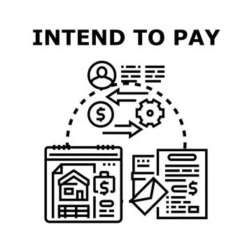 Intending payment process for bills and financial obligations Stock Illustration