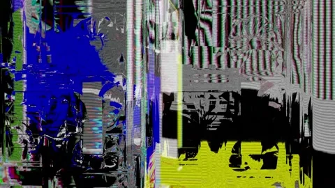 Intense 4K digital animation featuring severe glitch effects, corrupted sign Stock Footage 321794330