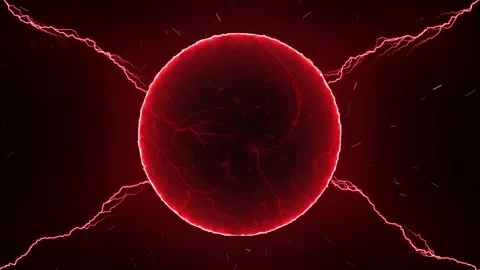 Intense abstract ball of red energy on black background Video stock 155224997