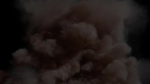 Intense and Thick Smoke Animation with Alpha Layer, Smoke from Oil Fire Explosio Stock-Footage 280418247