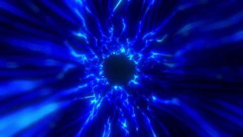 Intense blue electric vortex around a dark center Stock Footage 331084893