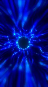 Intense blue electric vortex around a dark center, creating a dramatic sci-.. Illustration