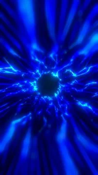 Intense blue electric vortex around a dark center, creating a dramatic sci-.. Stock Illustration
