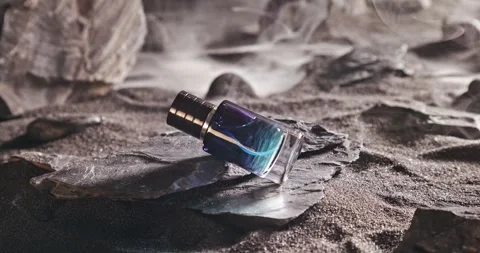 Intense blue perfume in environment rocks and volcanic sand. 動画素材 333533047
