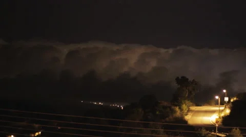 Intense clouds disperse in the night sky Stock Footage 54246085