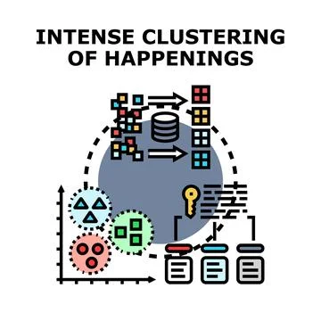 Intense clustering of happenings concept vector illustration Stock Illustration