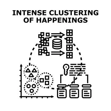 Intense clustering of happenings concept vector illustration Stock Illustration