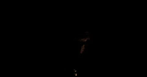 Intense Compact Fire Explosion Compositing Element Against Black Stock Footage 333730734