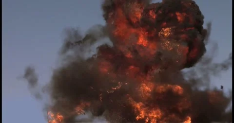 Intense Core Fire Detonation and Sparks VFX Overlay Stock Footage 334852801