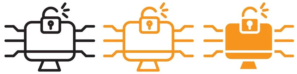 Intense Cyber Attack Icon Highlighting Digital Security Threats Essential f.. Stockillustratie