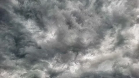Intense Dark Storm Clouds Overhead - Ominous Sky Background 스톡 사진
