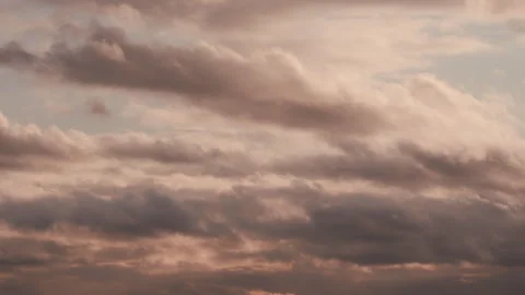 Intense dramatic panoramic sunset. Abstract different shades clouds at sunset Stock Footage 265089874