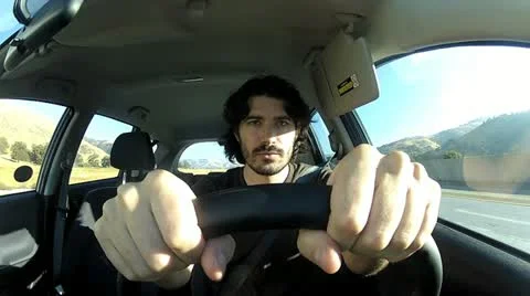 Intense driver - HD Stock Footage 12401399