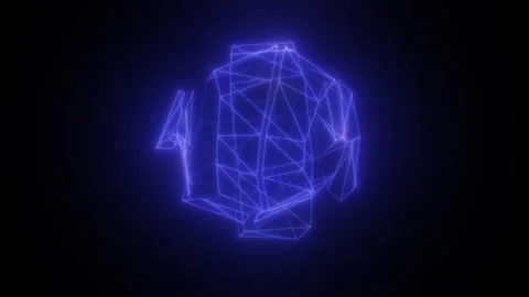 Intense electric blue sphere made of interlocking glowing lines and starbur.. Stock Footage 312234608