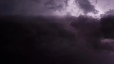 Intense electrical storm with lightning in the clouds. Stock Footage 247528389