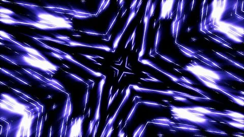 Intense, energetic purple &amp; white rays form a symmetrical Stock Illustration