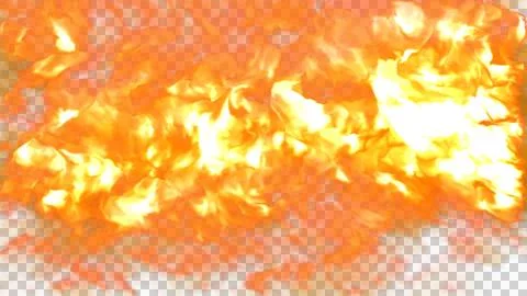 An intense explosion of vibrant orange and yellow fire creates a dramatic, fiery Illustrazione stock