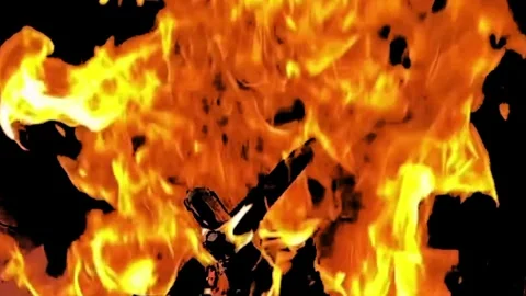 Intense Fiery Flames with Dynamic Motion 스톡 동영상 330670167