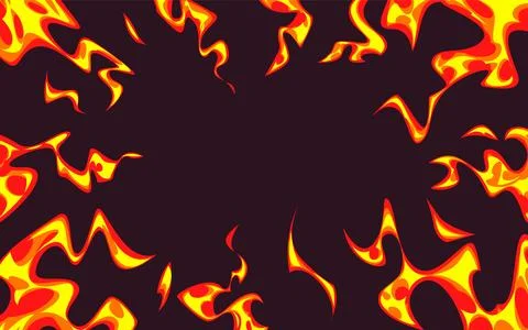 Intense fire anime background frame Illustrazione stock