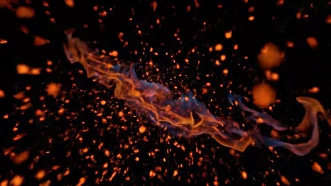 Intense Fire Burning Effect Background Animation Stock Footage 310732634