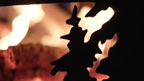 Intense Fire Close Up With Blurry Background Stock Footage 266806900