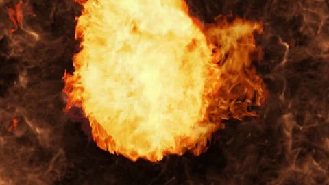 Intense fire explosion background with bright orange flames and glowing smoke Stock Footage 344625605