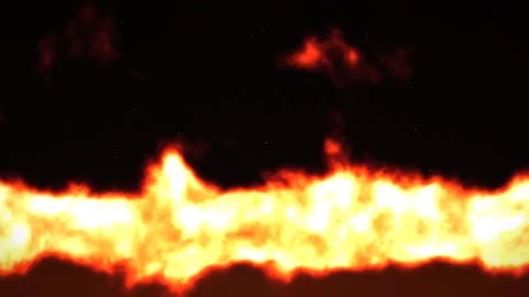 Intense Fire Flame Band Horizontal Motion Graphic Background Stock Footage 347964167