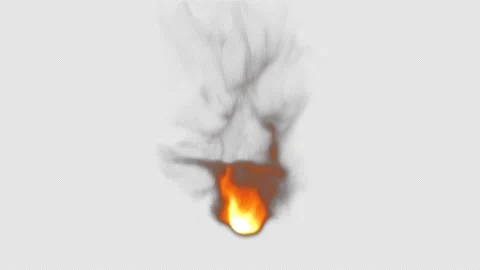 Intense fire flame transparent burning effect with realistic burning particles Stock Footage 317379385