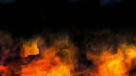 Intense fire flames background. Burning inferno texture with glowing orange Stock Footage 340381774