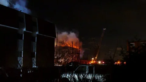 Intense fire Stock Footage 105281093