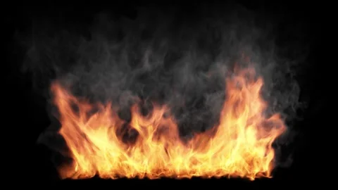 Intense Fire Simulation with Billowing Smoke, Alpha Layer included Vidéo 280417840